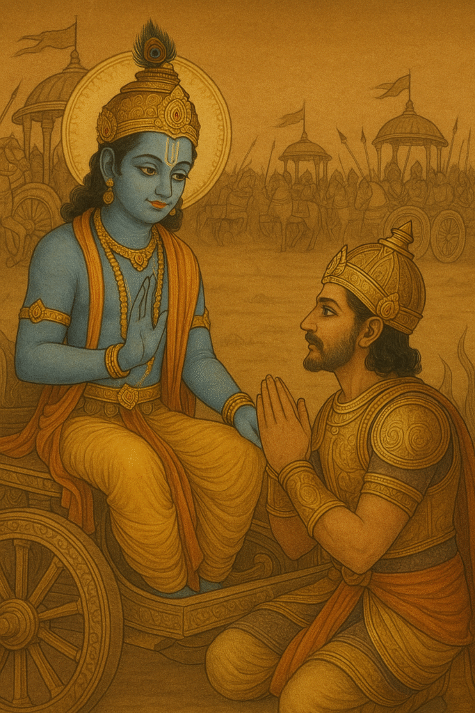 Current image: > 👉 श्रीकृष्ण के अन्य उपदेश और कहानियाँ जानने के लिए देखें “श्रीमद् भगवद गीता/श्रीकृष्ण कथाएँ” श्रेणी।