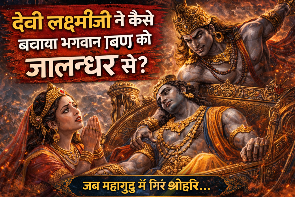 Current image: जालन्धर और भगवान विष्णु का महासंग्राम, रणभूमि में विष्णु का गिरना और लक्ष्मीजी द्वारा उनकी रक्षा का दिव्य दृश्य