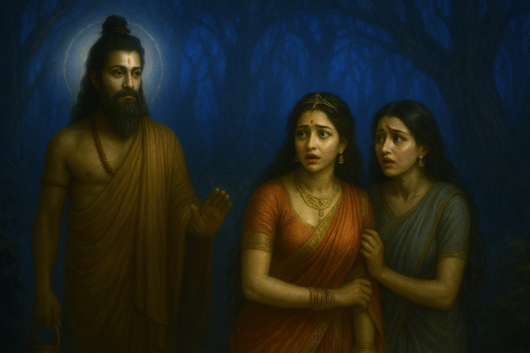 श्रीहरि की लीला और वृंदा की बेचैनी}: वृंदा और स्मरदुति की सहायता के लिए साधु रूप में श्रीहरि आये